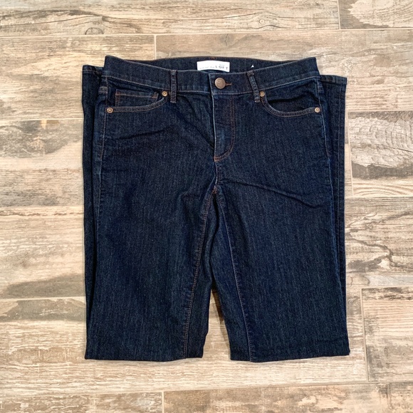 LOFT Modern Straight Leg Dark Wash Jeans 27/4 - Picture 3 of 6